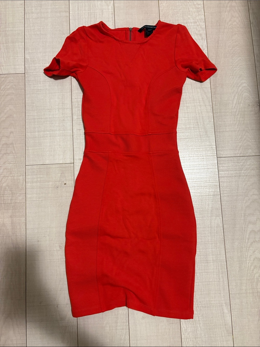 French Connection Red/Orange Short Sleeve Dress